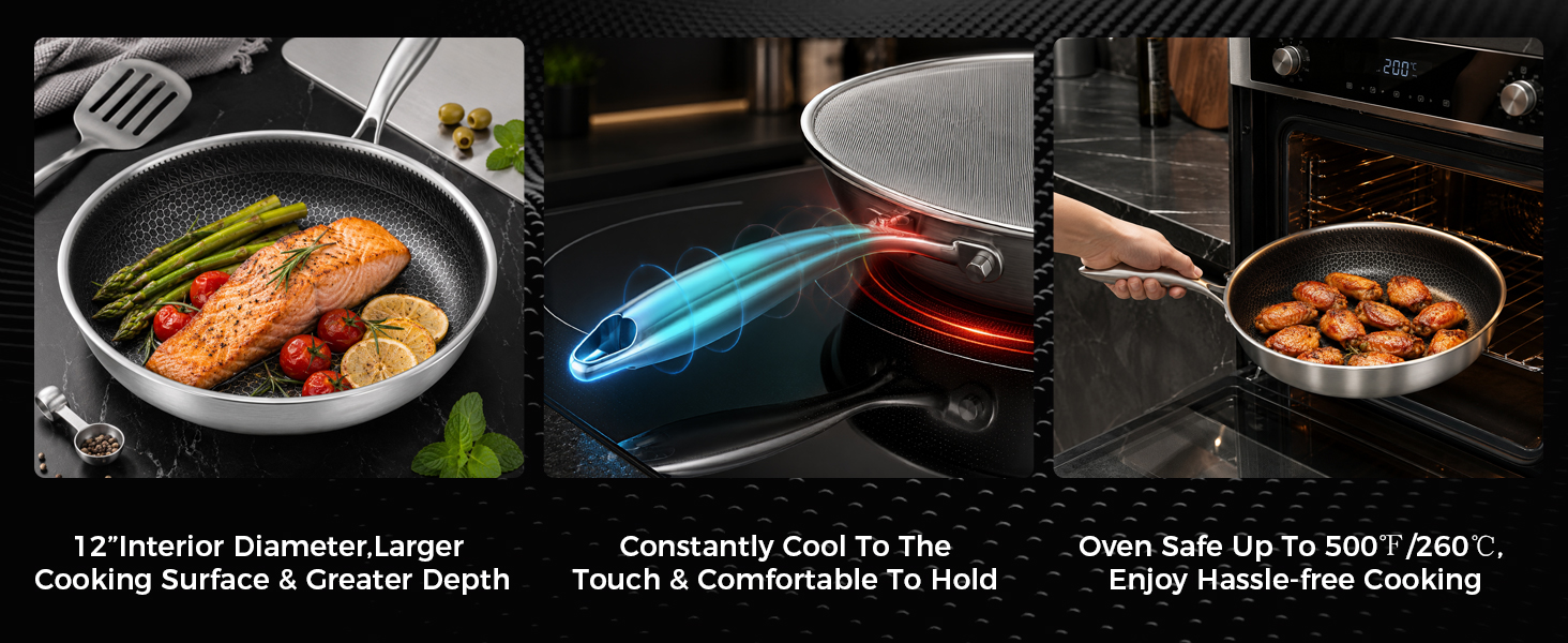 Hybrid frying pan product features